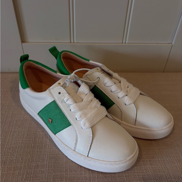 kate spade Shoes - Kate Spade Court Sneakers White & Green Ainsley NWOT size 6B EUR 36.5